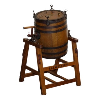 Antique English Victorian Butter Churn from G. Llewellin & Sons, 1885 For Sale