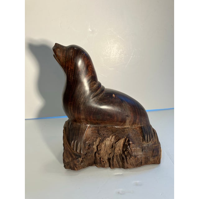 Figurative 1990s Handcarved Ironwood Seal For Sale - Image 3 of 5