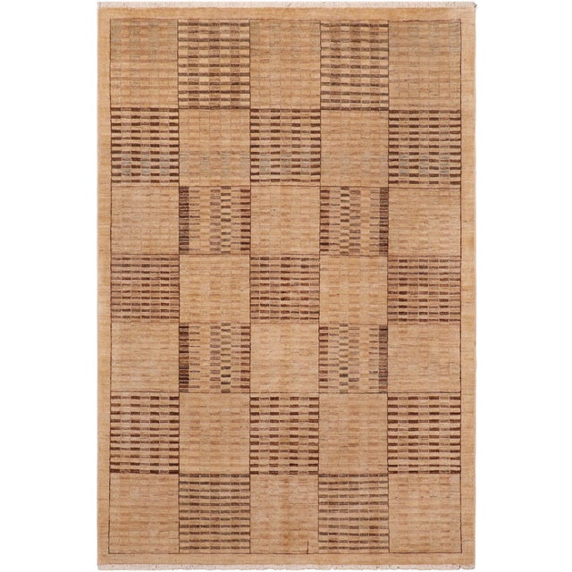 Shabby Chic Gabbeh Beige/Tan Wool Rug - 6'0'' X 8'9'' For Sale - Image 10 of 10