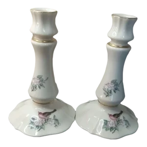 Pair of 1980s Lenox Usa Serenade Candle Holders