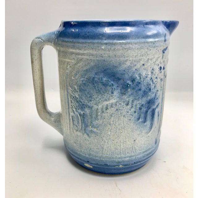 This is a rare find and a salt glaze pitcher collectors dream. Extra wide barrel shape (smaller on bottom than middle)...