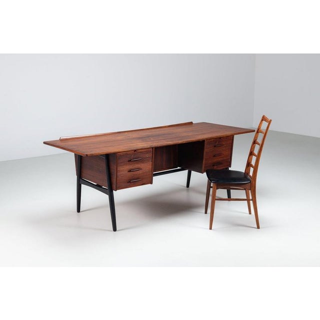 Scandinavian Executive Desk in Rosewood with Bar, Denmark, 1960 For Sale - Image 7 of 18