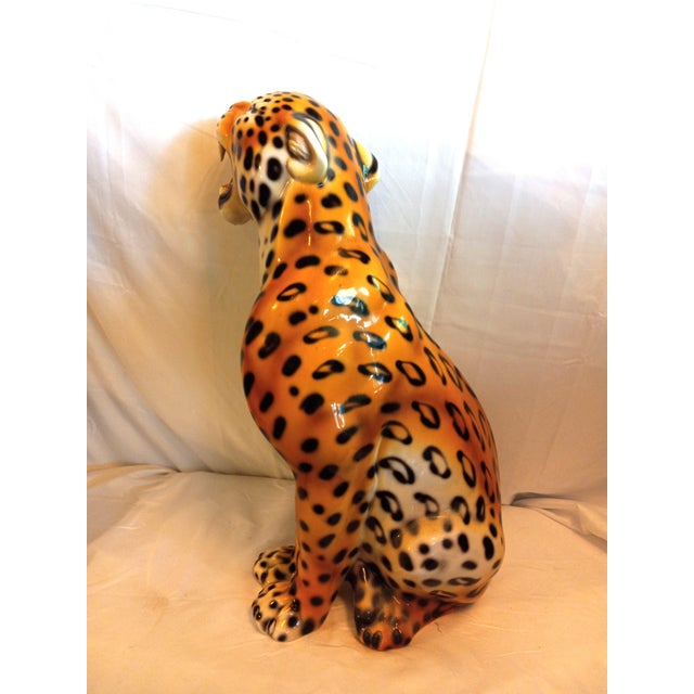 1990s 1990s Large Glass/Ceramic Sculpture of African Leopard For Sale - Image 5 of 12