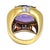 Purple Vintage 18k Gold Large Amethyst & Diamond Ring, Size 6.5 For Sale - Image 8 of 10