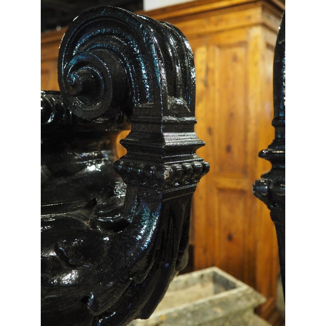 Late 19th Century Superb Pair of Large Antique French Cast Iron Garden Vases by Durenne Circa 1870 For Sale - Image 5 of 18