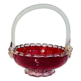 Handmade Candy Dish in Ruby ​​Glass, Italy, 1960s For Sale