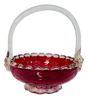 Handmade Candy Dish in Ruby ​​Glass, Italy, 1960s