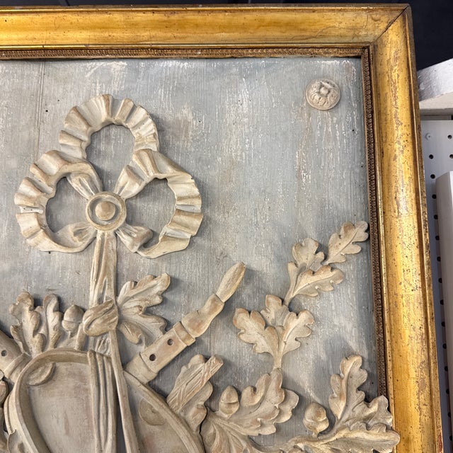 Wood 19th. C French Louis XVI Musical Attr. Trumeau Mirror For Sale - Image 7 of 8