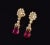 Certified Natural 5.86CTS VS F Diamond Rubellite Tourmaline Dangle Earrings, A Pair For Sale - Image 4 of 10