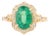 Estate 1.69 Ct Emerald & Diamond Halo 14k Yellow Gold Cocktail Ring Size 5.5 For Sale
