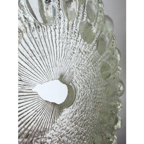 Vintage Swedish Sculptural Glass Ceiling Fixture with Floral Rosette, 1970 For Sale - Image 18 of 18