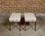 English 19th Century Pair of English Regency Mahogany Stools with Saber Legs and Custom Upholstery For Sale - Image 3 of 11