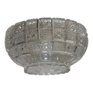 Vintage Hand Cut American Brilliant Etched Queen Lace Crystal Centerpiece Bowl