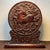 Brown Vintage Bloodwood Round Table Screen, Hand Carved Plum Blossom Deer Relief, Chinoiserie Decor For Sale - Image 8 of 9