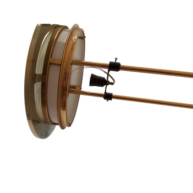 1960s Vintage Pendant Light in Transparent and Satin Murano Glass, 1960s For Sale - Image 5 of 12