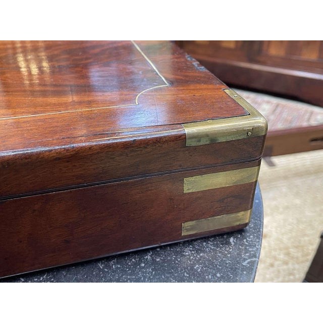 19th Century Mahogany Marine Chest For Sale - Image 15 of 16
