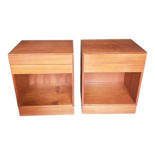 Vildbjerg Mobelfabrik Danish Teak Two-Drawer Bedside Tables, Pair For Sale