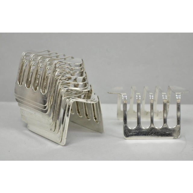Vintage Modern Silver Plated Dinner Oil Caddy & (10) Toast Bread Racks - 12 PCS For Sale - Image 4 of 18