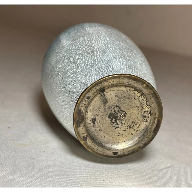 Antique 19th Century Japanese Meiji Miniature Foil Enamel Signed Bronze Vase Urn For Sale - Image 9 of 13