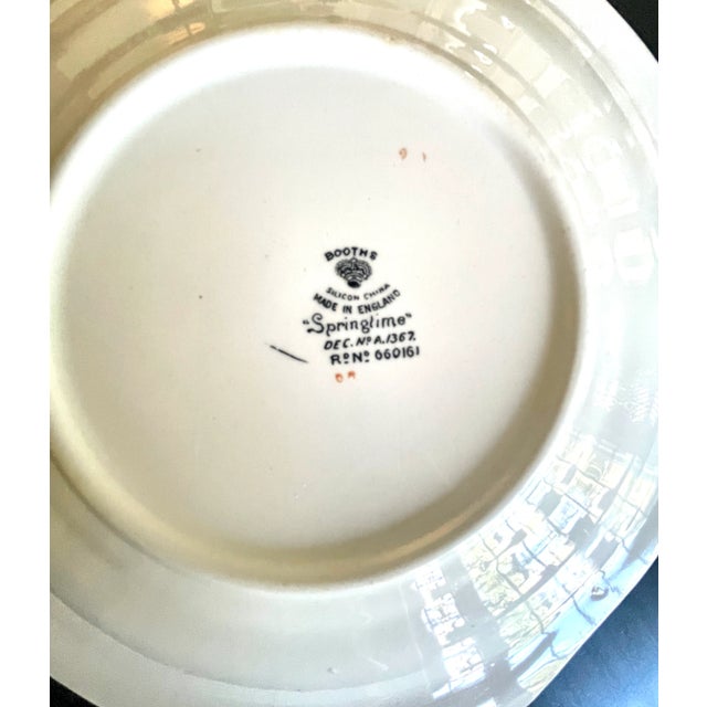 Antique Chinoiserie Booth's Gilt Scalloped Platter "Springtime" For Sale - Image 10 of 11