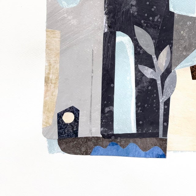 The Summer Houses - Original Coastal Architectural Landscape Mixed Media Collage on Paper For Sale In Los Angeles - Image 6 of 6