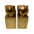 1970s Vintage Brass Owl Bookends Pair MCM Mid Century Detailed Owl Head Pedestal M4. For Sale - Image 5 of 8