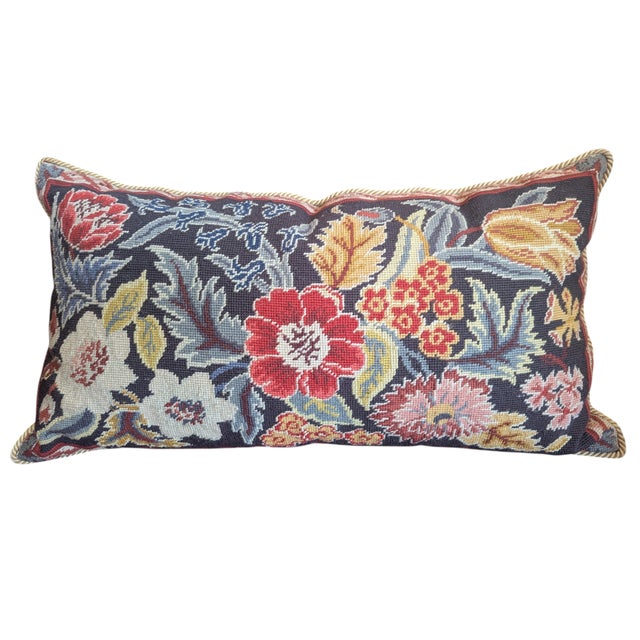 Orvieto Floral Tapestry Needlepoint Decorative Pillow For Sale - Image 4 of 17