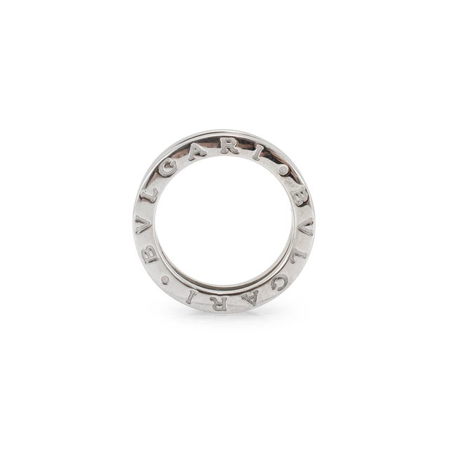 Metal Bvlgari b.zero1 18k White Gold Pavé Diamond Band Ring, Size 5 For Sale - Image 7 of 8
