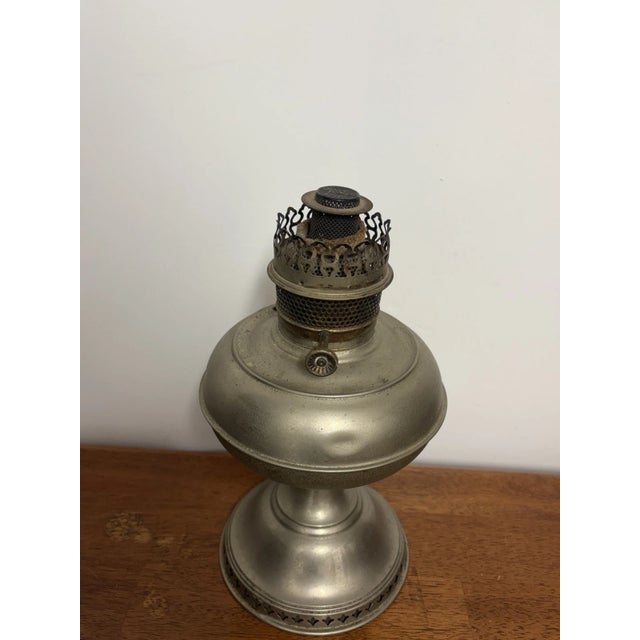 Antique Rayo Center Draft Kerosene Oil Lamp Nickel Plated Missing Tank Cap For Sale - Image 4 of 14