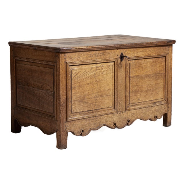 French Carved Oak Trunk France 19th Century For Sale