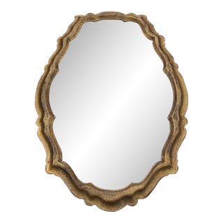Mid Century Modern Italian Gilded Oval Mirror For Sale