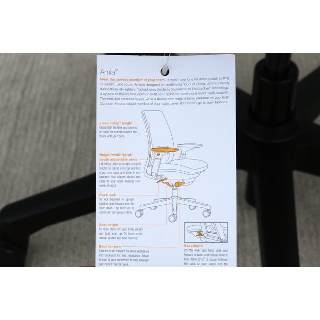Steelcase New Amia Executive Ergonomic Office Chair Black Vinyl Fully Adjustable For Sale - Image 18 of 18