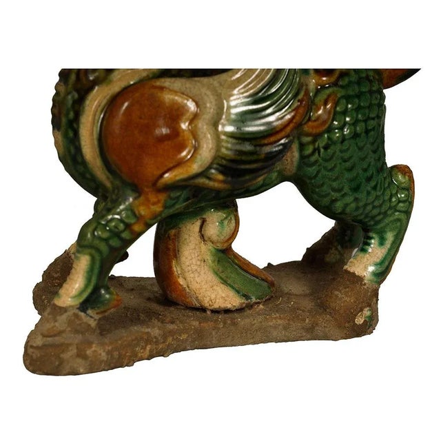 Ceramic Vintage Chinese Ceramic Glaze KiLim Statuary - a Pair For Sale - Image 7 of 9