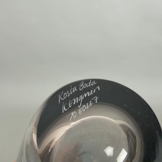 Glass 20th Century Modern Smoked Green Water Glass Vase by K Engman for Kosta Boda For Sale - Image 7 of 11