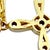 Metal Vintage Large 14k Yellow Gold Diamond Cross Pendant Enhancer For Sale - Image 7 of 9