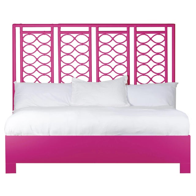 Coastal Infinity Bed King - Bright Pink For Sale - Image 3 of 3