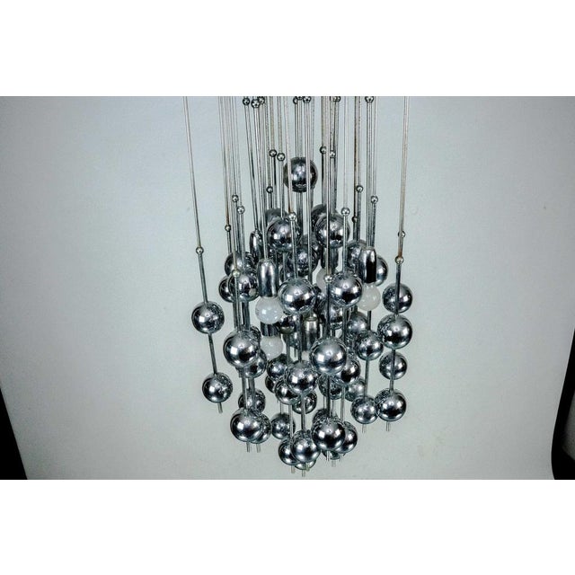 Italian Chrome Chandelier with Spherical Elements, 1970s For Sale - Image 6 of 17