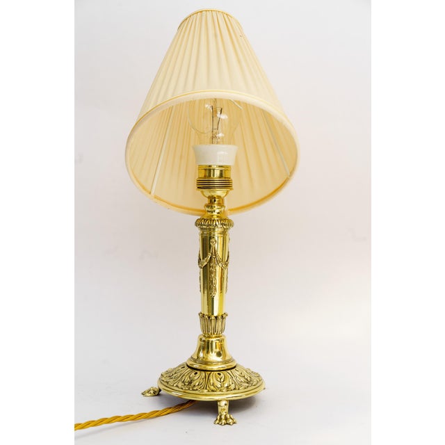 Table Lamp with Fabric Shade, Vienna, 1890s For Sale - Image 14 of 17