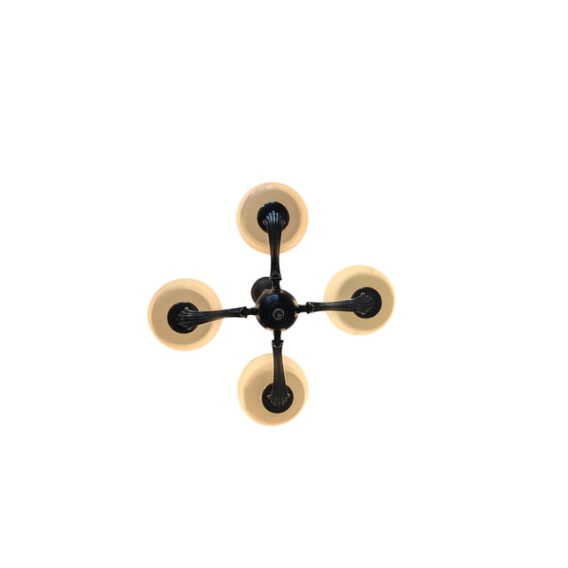 Model 1373/4 Four Arm Chandelier by Paavo Tynell Taito Oy for Oy Taito Ab, 1940s For Sale - Image 9 of 12