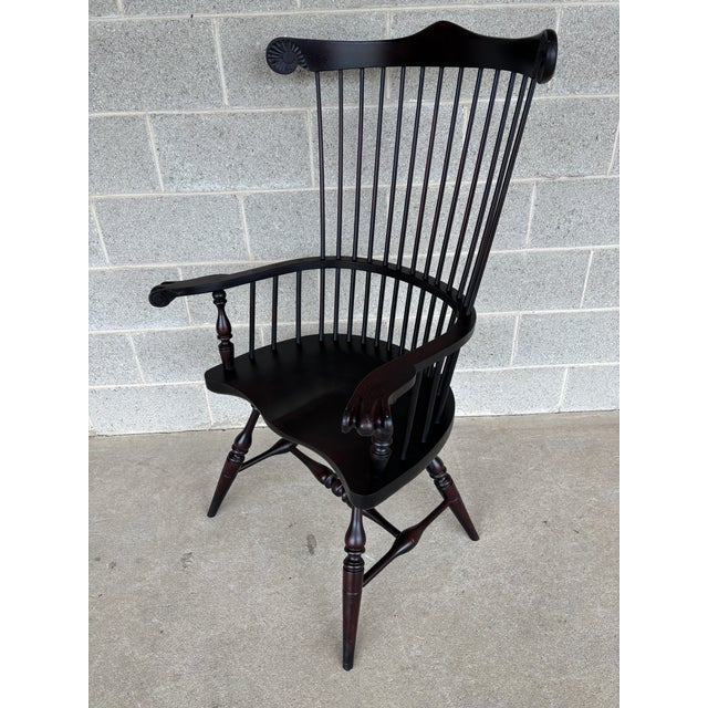 Description: Vintage Philadelphia Style Auburn Crackle Finish Arm Chair . High Quality Craftsmanship, Normal Vintage...