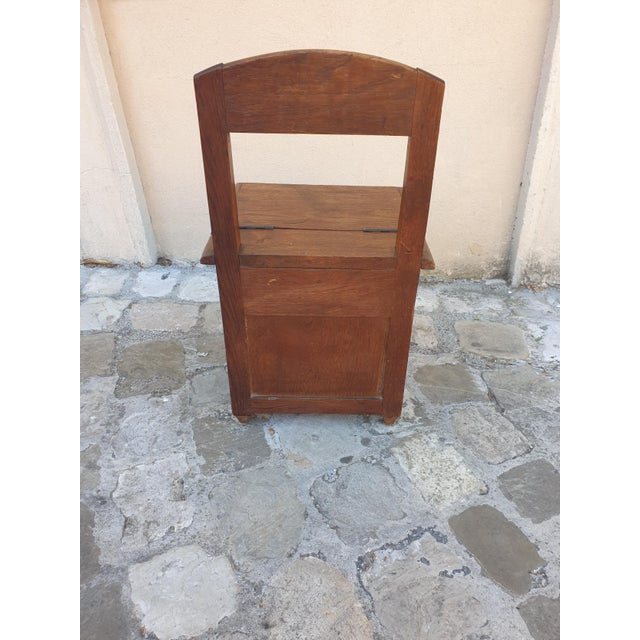 Rustic Small Rustic Work Chair in Chestnut Wood For Sale - Image 3 of 6