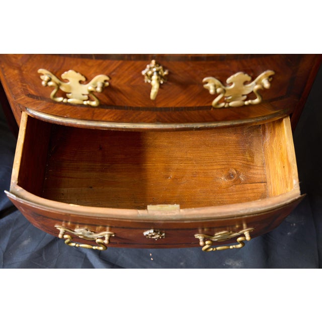 Pair of 18th Century Italian Commodinis With Marble Tops and Marquetry Inlay, Sicilian, C. 1780 For Sale - Image 9 of 12