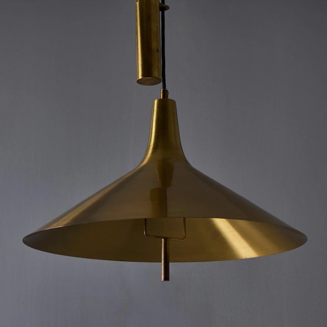 Metal 1950s Th Valentiner Brass Counterweight Pendant For Sale - Image 7 of 13