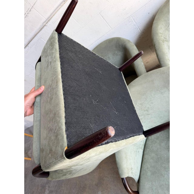 Green Set of 4 Mid 20th Century Danish Modern Lounge Chairs Green Upholstered Scandinavian Club Chairs For Sale - Image 8 of 10