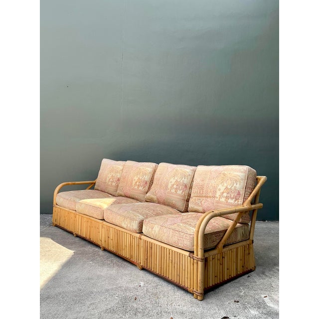 Wood Vintage Bielecky Brothers Rattan Sofa For Sale - Image 7 of 12