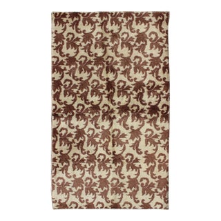 Art Deco Design Rug With a Modern Design in Chocolate Brown and Gray Taupe For Sale