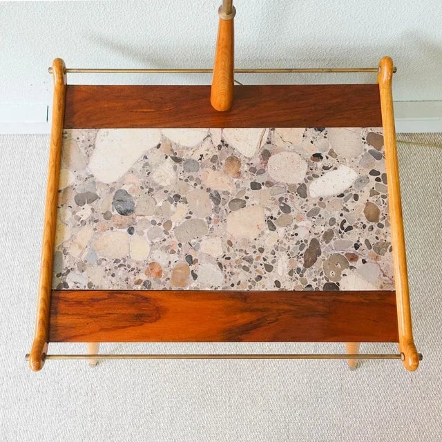 Floor Lamp with Side Table in Ash Wood For Sale - Image 11 of 13