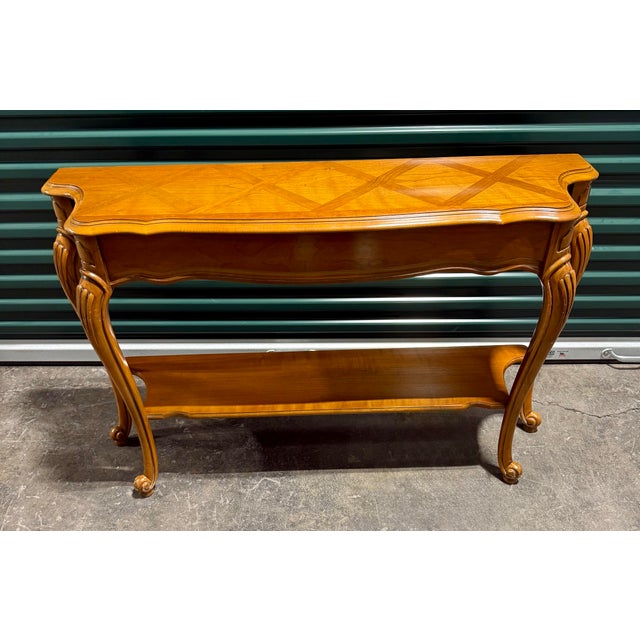 French Provincial Louis XV French Provincial Console Table For Sale - Image 3 of 11