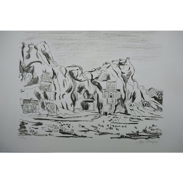 Yves Brayer, Les tombeaux des rois Achemenides, Lithograph For Sale