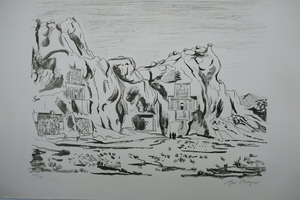 Yves Brayer, Les tombeaux des rois Achemenides, Lithograph